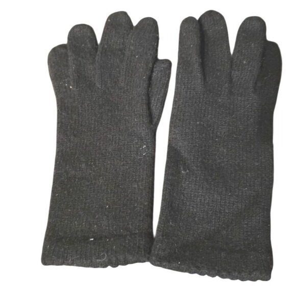 Vintage Gloves Carolina Amato Cashmere & Wool Blend Black - Picture 1 of 6